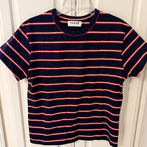 Parke Women’s  Navy and Red Striped Tee